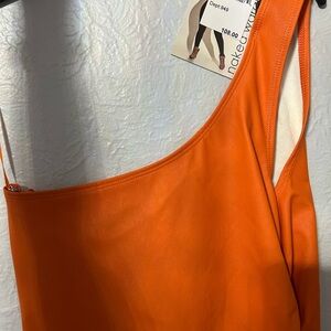 Naked Wardrobe Vibrant Orange One Shoulder Dress